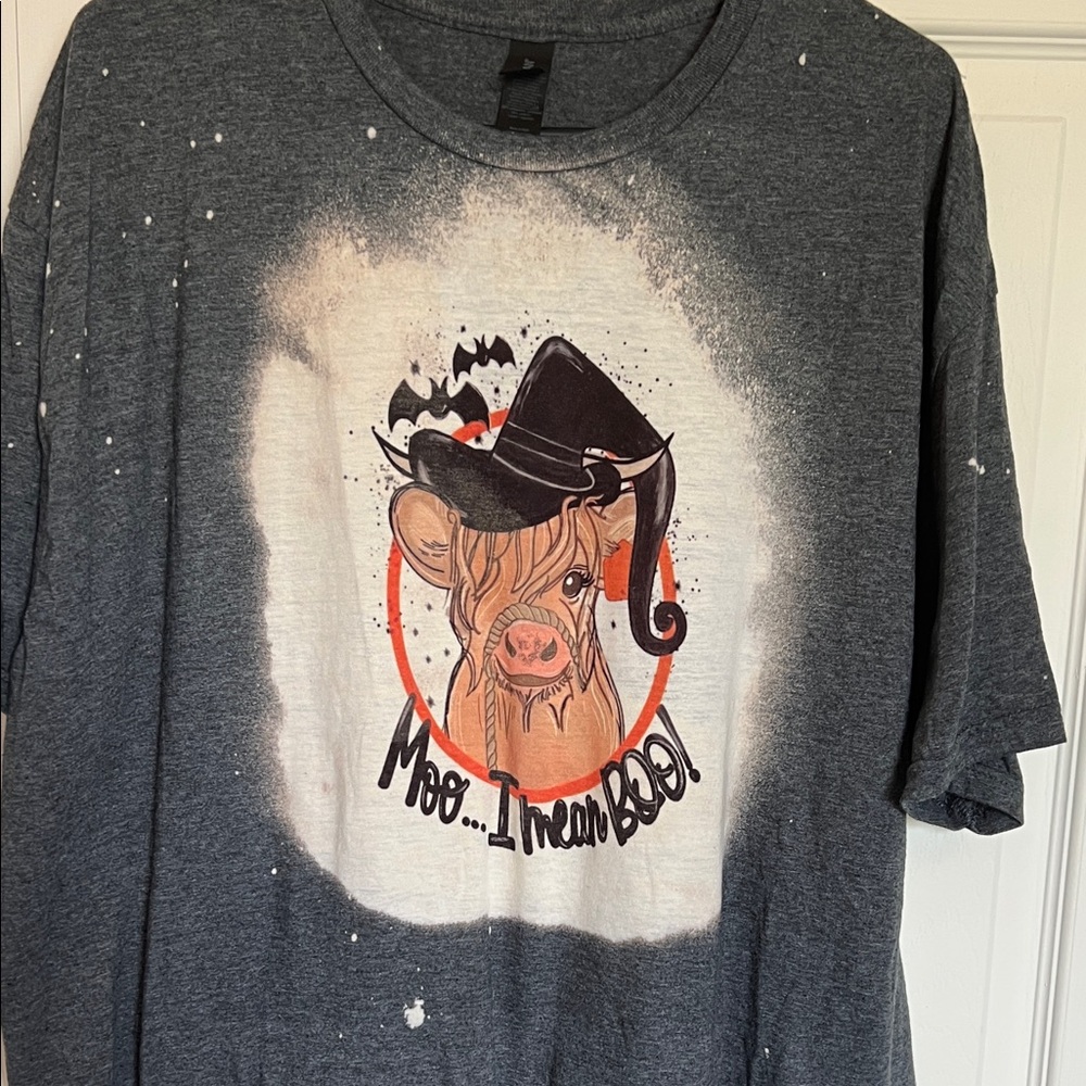 Gildan Gray Halloween Cow Tee